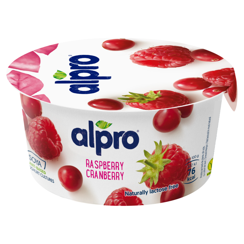Alpro szójagurt joghurt kultúrával 150 g málna-vörösáfonya